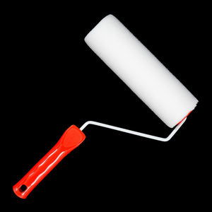 Brosse à rouleau en laine blanche pure de 9 pouces de haute qualité, équipée d'un nouveau type de manche en plastique PP qui peut être personnalisé en couleur - Product Image 2