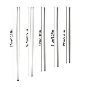 Baguettes coréennes en acier inoxydable en gros, baguettes carrées réutilisables pour le sushi, la cuisine, les restaurants et les hôtels - Product Image 2