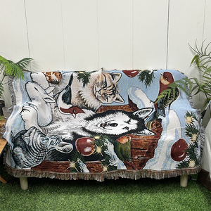 Couvertures tissées en jacquard série animaux vente en gros Couvertures en <span class=keywords><strong>tapisserie</strong></span> Gobelin haute qualité tissées sur mesure - Product Image 3