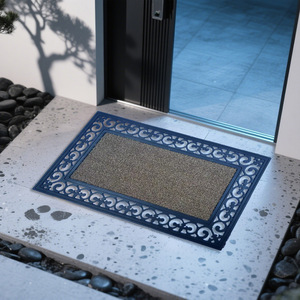 Alfombra de Entrada de PVC Verde Antideslizante con Diseño de Medio Círculo de Lino para Uso en Interiores, Patrón 1, Patrón 2, Patrón 3, Patrón 4 - Product Image 2