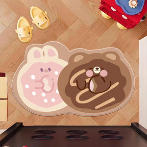 Tapis de bain ovale doux en imitation cachemire, antidérapant, pour la décoration de la maison, chambre et salle de bain - Product Image 2