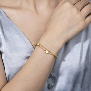 Pulsera de Doble Capa con Corazón para Mujer 2026, Resistente al Agua, Chapada en Oro de 18K, de Acero Inoxidable, para Aniversario o Fiesta - Product Image 3