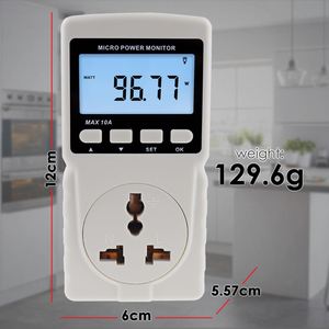 High Quality Wattmeter Energy Consumption Meter Plug-in <b>Socket</b> Design LCD ALarm Function Digital Power Meter School Factory - Product Image 6
