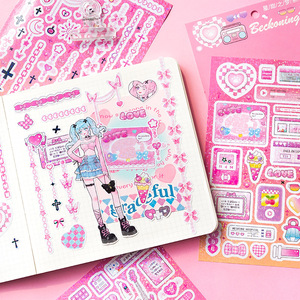 Bán Buôn Không Thấm Nước Tùy Chỉnh In Ấn Vinyl Nụ Hôn Cắt Dễ Thương Giấy Sticker Tấm Cho Kế Hoạch Văn Phòng Phẩm - Product Image 2
