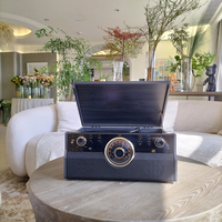 Vinyle Stéréo Professionnelle Rétro Avec Lecteur De Musique CD,USB, Enregistreur Cassette,radio,haut-parleurs
