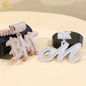Tùy chỉnh Iced out moissanite Mặt dây chuyền & quyến rũ 925 bạc đầy đủ thiết lập với thư tùy chỉnh thiết kế độc đáo cho phong cách cá nhân - Product Image 5