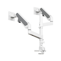 Support double moniteur robuste de 20 kg, 49 pouces, en alliage d'aluminium, réglable en hauteur, support de moniteur, vente en gros d'usine
