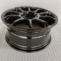 Jantes en alliage d'aluminium à rayons multiples 17x7.5 de 40 mm, finition noire intégrale, caractères fraisés en cuivre antique, lisses et neuves, garantie 3 ans