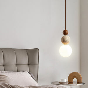 Lustre suspendu LED de conception nouvelle, fabriqué sur mesure, en fer et en verre, style moderne, décoration intérieure, hôtel, crème - Product Image 3