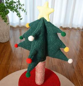 핫세일 레드 퍼펙트 크리스마스 트리: 3-in-1 스크래칭 포스트 플레이 존 캣 하우스 캣터리 (징글볼 포함) - Product Image 4