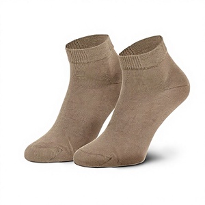 Premium Beige Men's Spring Dress Ankle <b>Socks</b> Ribbed Cuff <b>Soft</b> Cotton Blend Breathable Stretch Casual Everyday - Product Image 2