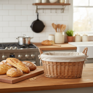 Panier à linge multifonction en saule tressé fait main, style vintage et rétro, pour salon et rangement - Product Image 6