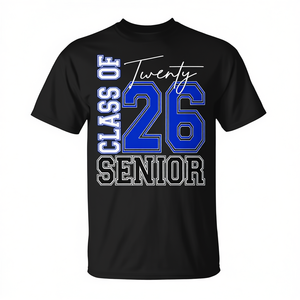 T-shirt pour senior de la classe de 2026, design bleu et blanc pour la remise des diplômes - Product Image 2