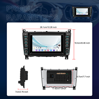 Podofo pour Mercedes-Benz CLK/W209/Classe C W203 7'' Autoradio Android 2+64 CarPlay/Android Auto sans fil GPS/WiFi Écran IPS ODM