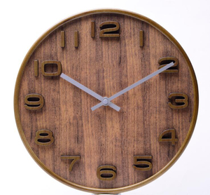 Unique Embossed 3D Numbers Quartz Antique Classic Wood <b>Clock</b> for Wall - Product Image 2