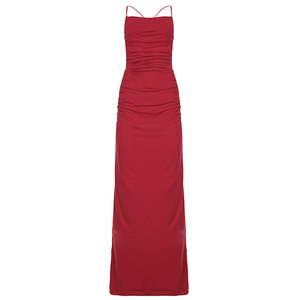 ชุดราตรีเดรสยาวแบบผูกคอ ป้องกันไฟฟ้าสถิตย์ ดีไซน์เปิดหลังสุดอลังการ เอวทรงธรรมชาติ พร้อมชายกระโปรงยาว - Product Image 6