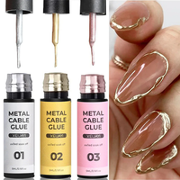 Gel de Peinture Métallique Super Brillant 5ml Effet Chrome Rose Gold Argent Miroir pour Dessin et French Manucure - Vernis à Ongles Nail Art