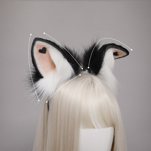 E0075 handmade csosplay đáng yêu thỏ Fox Tai Headband với trái tim sang trọng thỏ tai Hari Hoop Lolita tóc phụ kiện Quà Tặng - Product Image 5