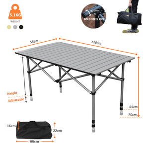 Mesa de camping plegable de Metal pesado portátil multifuncional, mesa de jardín con bolsa portátil adecuada para Camping Picnic Party - Product Image 1