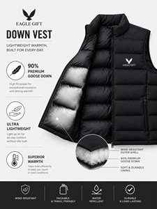 Chaleco de Plumón Masculino de Alta Calidad para Invierno, Chaqueta Negra Resistente al Frío con Cremallera y Logotipo Personalizado - Product Image 2