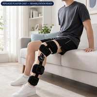 Attelle de soutien respirante pour genou et membre inférieur, en alliage, plastique et tissu composite, pour fracture, plaque en demi-lune, entorse des ligaments
