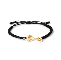Couple sport cordon Bracelet nom gravé réglable noir corde noeud acier inoxydable Padel breloques Sport pendentif cadeau pour les Couples