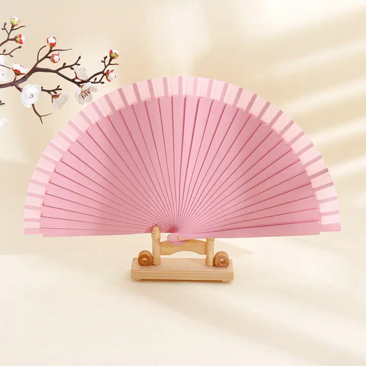 Customized Solid Color Handmade Hand Held Spanish wood Folding Lace Fan for Dance or gifts