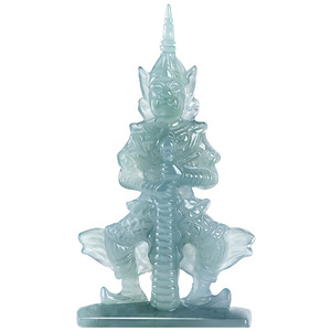 Natürlicher Jadeit-Blauwasser-Geist <span class=keywords><strong>Wang</strong></span> Tao Wei Suwan Yacha Göttlicher Geisterkönig Südostasien Luang Por <span class=keywords><strong>Yi</strong></span> Thailand Ethnisch - Product Image 5