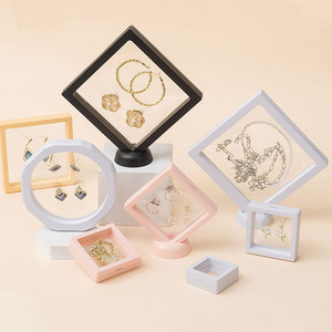 Transparent Gemstone Box Anti-dust Suspension Storage Easy and Stable Box for Earrings and Necklace