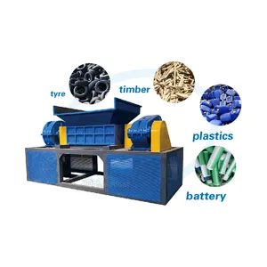 Factory Direct Supply Plastic Paper Slag Rubber Ceramic Tire Wood Renewable Resources Double Shaft Shredder
