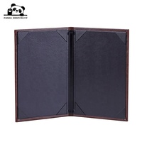 Buku Menu Restoran Ukuran Slim A5 A4 Dua Halaman dengan Logo Custom, Sampul Kulit Buatan, Cetak Custom, Desain Internal, Custom