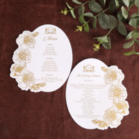 Menús de Boda con Temática Floral y Tarjetas de Programación de Boda con Diseño e Impresión Personalizados