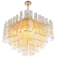 Grand lustre en verre de Murano ambré, carré, rectangulaire, suspension