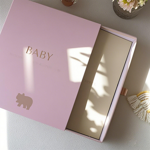 Journal de <span class=keywords><strong>grossesse</strong></span> à couverture rigide personnalisé première année bébé livre de souvenirs bébé Album Photo lin Journal carnet de notes pour cadeau - Product Image 3