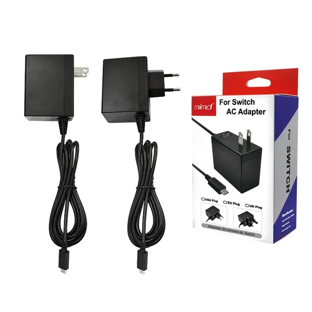 EU Plug AC Adapter Charger for for NS Game Console Wall Travel Home 5V 2.6A USB Type C Plastic Power