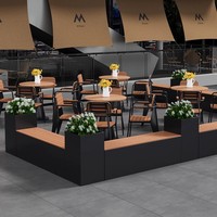 Combinaison moderne de chaise de table pare-soleil imperméable pour l'extérieur café thé zones de loisirs durables pour les hôtels thé au lait