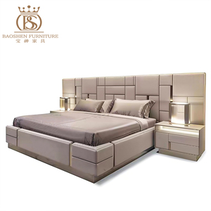 Lit double king size en cuir de luxe, nouveau design BS, grande tête de lit, sur mesure, haut de gamme, mobilier de chambre à coucher moderne italien. - Product Image 5