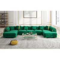 Sofá Modular en Forma de U de Terciopelo de Alta Gama, Estilo Italiano de Lujo, Sofá Moderno para Sala de Estar