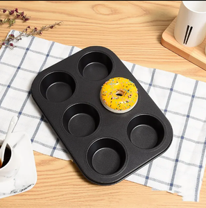 <span class=keywords><strong>Stampo</strong></span> per Cupcake rotondo a 6 fori <span class=keywords><strong>stampo</strong></span> per <span class=keywords><strong>Muffin</strong></span> in teglia da forno teglia per <span class=keywords><strong>Muffin</strong></span> antiaderente teglia da forno nera in acciaio inossidabile - Product Image 5