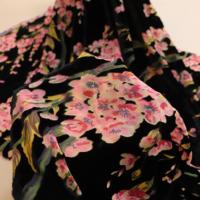 Juhao Fabricant Personnalisé de Haute Qualité Noir Fleur Stretch Imprimé Confortable Tissé Nylon Burnout Velours Tissu pour Vêtements