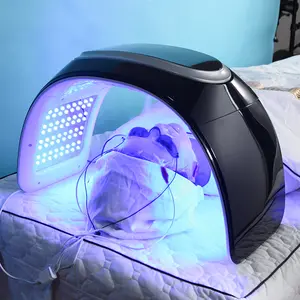 2023 Tri-folding Led Facial Face Lifting Pdt Light Therapy Machine EMS AlligatorClip skin tightening Device With Cold Spraying