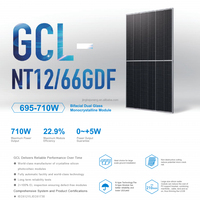 Panel Solar Bifacial de Doble Vidrio GCL NT12/66GDF 695-740W, Módulo Fotovoltaico Monocristalino Tipo N, 132 Celdas, 23.82% de Eficiencia