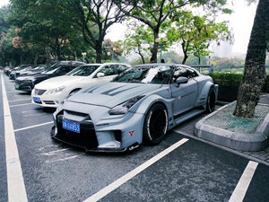 Kit de carrocería ancha para Nissan <span class=keywords><strong>GTR</strong></span> R35 Upgrade LB V3 estilo parachoques delantero falda lateral capó del motor alerón del parachoques trasero - Product Image 5