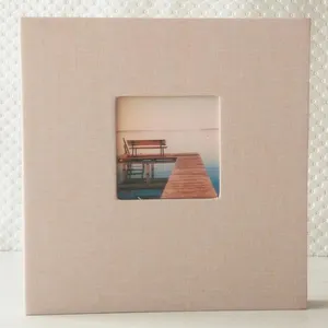Fabricante de álbumes de fotos autoadhesivos de cubierta de lino de 9 colores 4*6