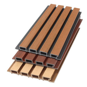 Panneau mural extérieur en WPC à texture de grain de bois 3D réaliste 219*26mm, motif géométrique, décoratif pour l'extérieur et l'intérieur - Product Image 1