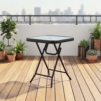 Table pliante en verre pour jardin, terrasse, balcon, pique-nique en plein air, vente chaude