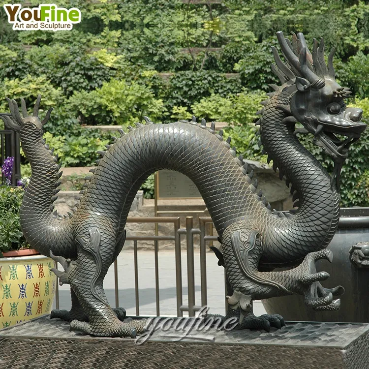 Decorazione del parco all'aperto di dimensioni personalizzate metallo rame bronzo statua tradizionale cinese del drago Feng Shui
