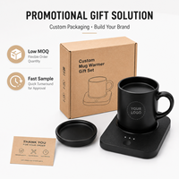 Ensemble cadeau chauffe-tasse intelligent avec logo personnalisé, recharge USB, sous-verre, tasse à café en céramique, contrôle intelligent de la température, applicable aux entreprises