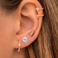 Pendientes de Cartílago con Forma de Araña y Búho de ZESENLIN, para Mujer, Hélix, Tragus, Acero Inoxidable, Circonita, Aros Pequeños