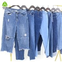 Jeans Baggy d'occasion de marque Gracer, modèle A08-6, vêtements d'été de seconde main Singapura Dubaï en balles